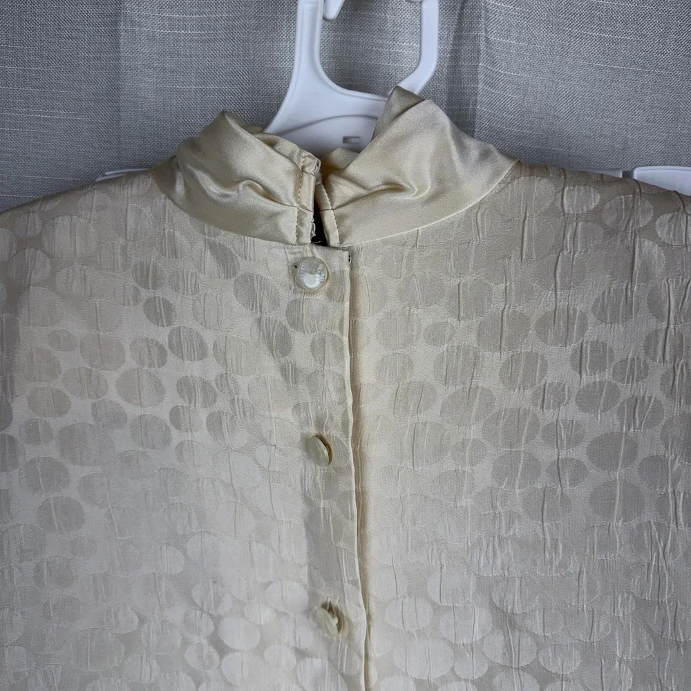 VTG Richard Warren Jacket Skirt Set Womens 10 White Silk Pleated Hem 2 Piece